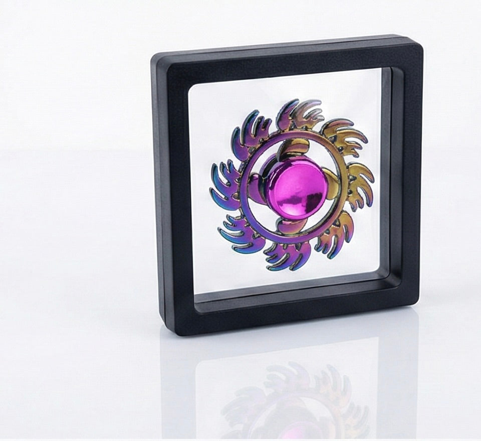 Magnetic Fidget Spinner Rings Set, Multiple Designs, Rainbow Iridescent Finish, Stress Relief Toy