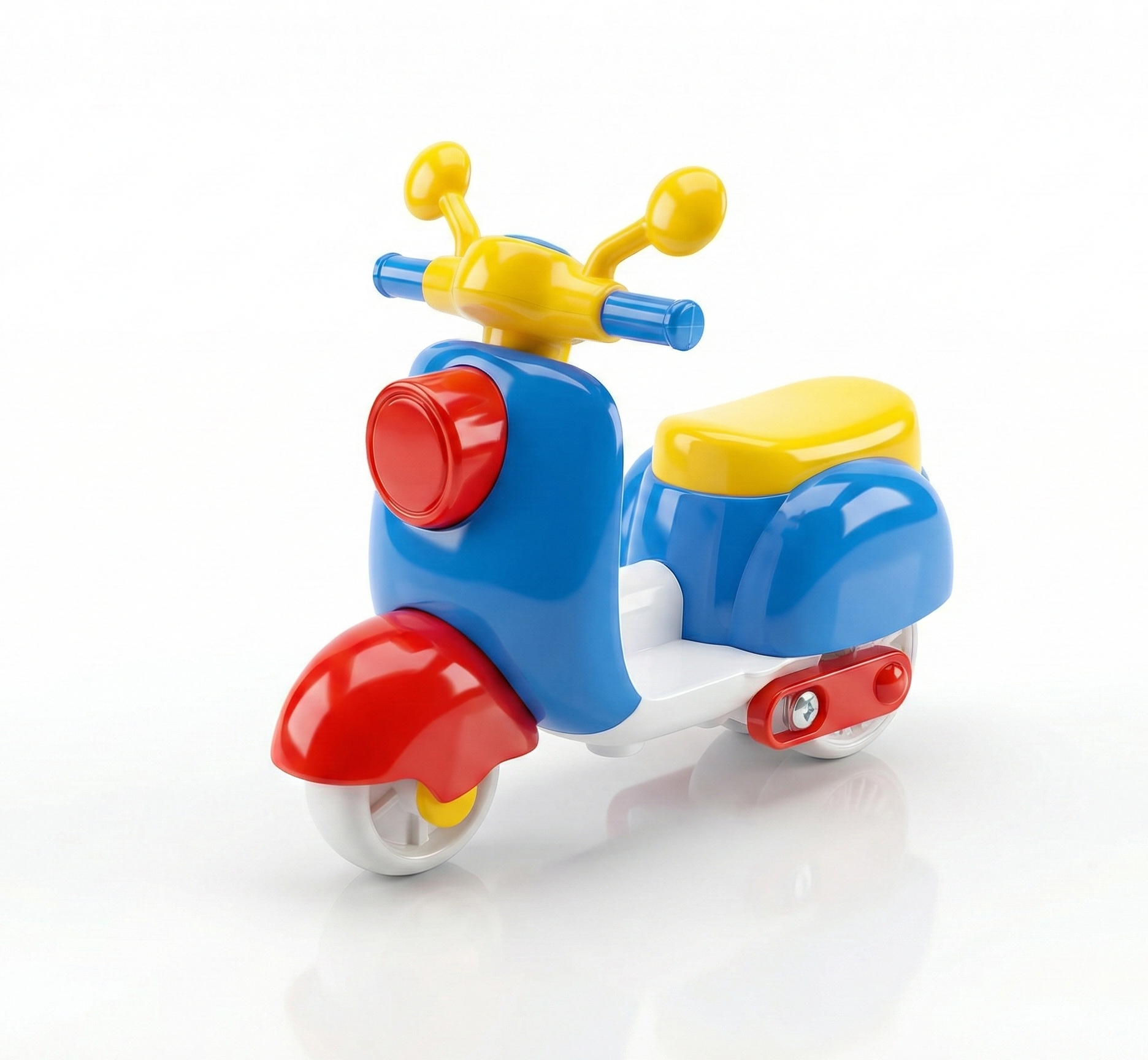 Toy Scooter for Kids, Blue Yellow Red, Ride-On Vehicle, Toddler Age Range
