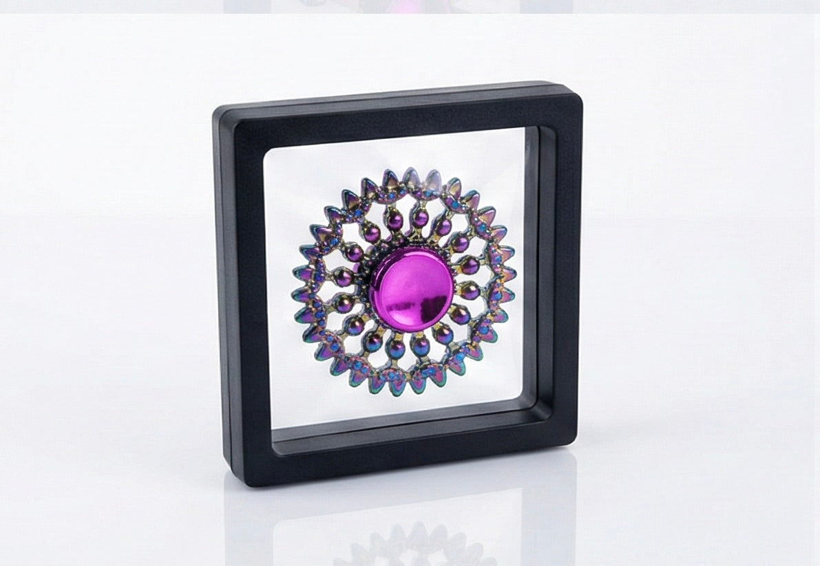 Magnetic Fidget Spinner Rings Set, Multiple Designs, Rainbow Iridescent Finish, Stress Relief Toy