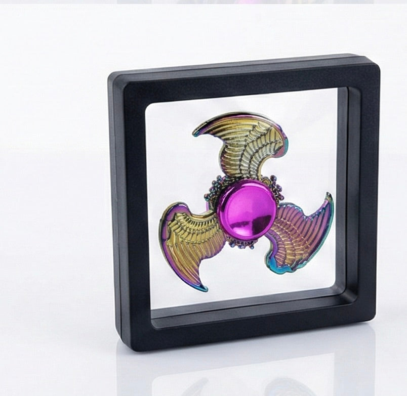 Magnetic Fidget Spinner Rings Set, Multiple Designs, Rainbow Iridescent Finish, Stress Relief Toy