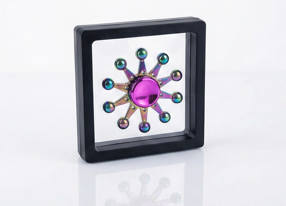 Magnetic Fidget Spinner Rings Set, Multiple Designs, Rainbow Iridescent Finish, Stress Relief Toy